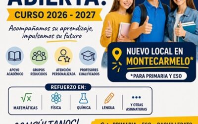 ¡Abiertas las inscripciones para el curso 2026-2027!