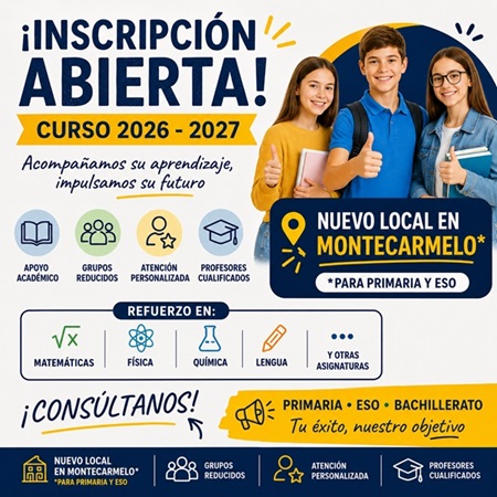 ¡Abiertas las inscripciones para el curso 2026-2027!